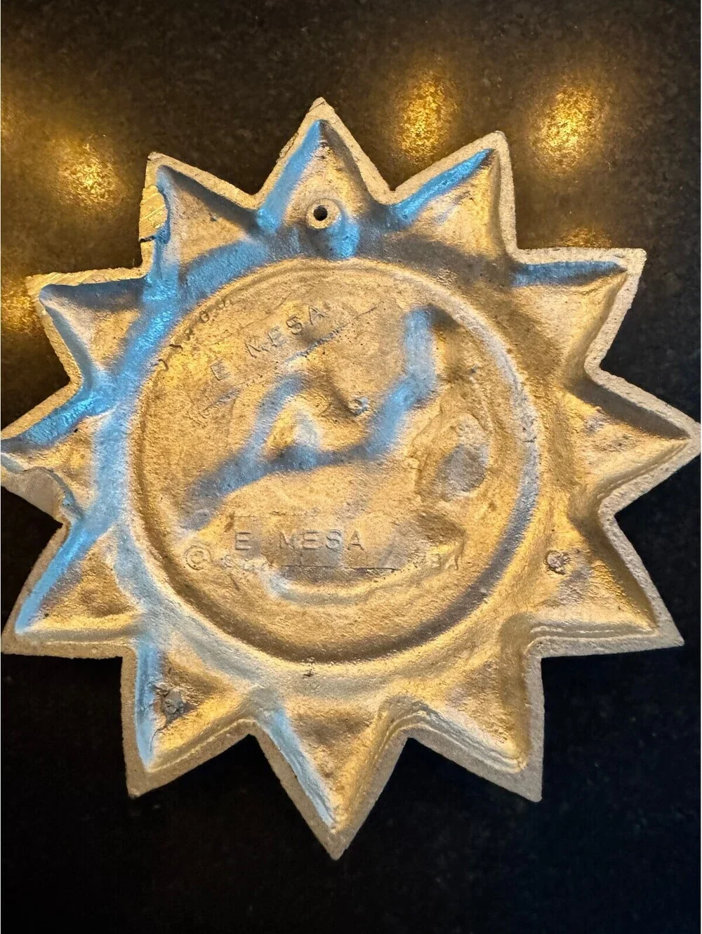 Vintage 1969 E. MESA Cast Aluminum Zodiac Sunburst Wall Plaque - VIRGO Virgin
